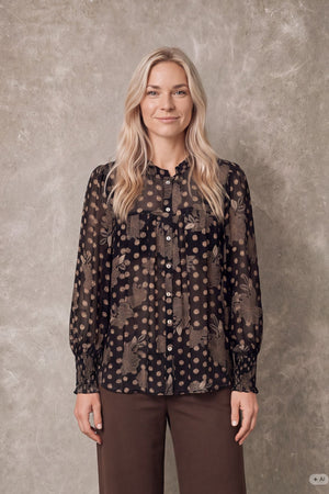 I SAY Otella Smock Shirt Shirts N64 Flower/Dot Print