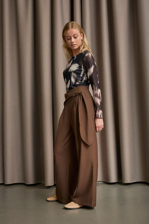 I SAY Ova Wide Pant Pants 304 Brown