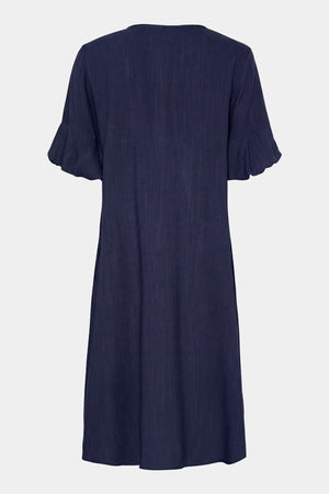 I SAY Pearl Baloon Sleeve Dress Dresses 640 Navy