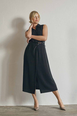 I SAY Pearl Belt Dress Dresses 900 Black