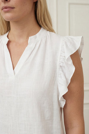 I SAY Pearl Flounce Top Tops 100 White