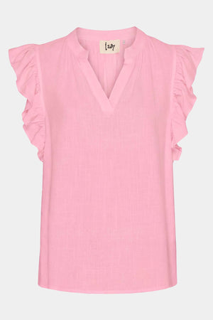 I SAY Pearl Flounce Top Tops 550 Fresh Pink