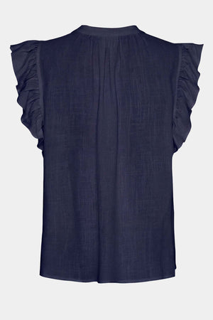 I SAY Pearl Flounce Top Tops 640 Navy