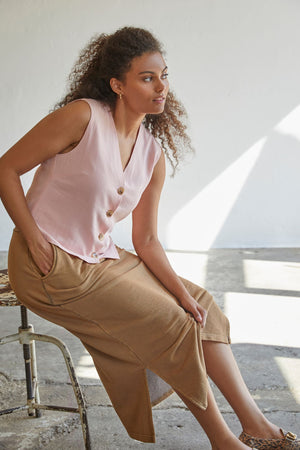 I SAY Pearl Waistcoat Vest 433 Powder Rose