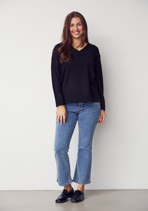 I SAY Robin V-Neck Pullover  Knitwear 900 Black