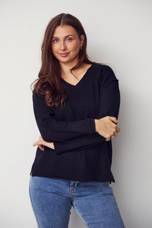 I SAY Robin V-Neck Pullover  Knitwear 900 Black