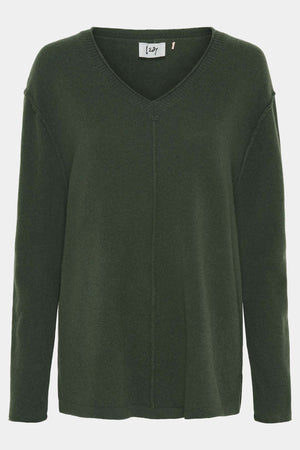 I SAY Robin V-Neck Pullover  Knitwear 918 Army