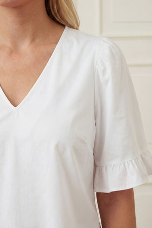 I SAY Sigga Flounce Blouse Blouses 100 White