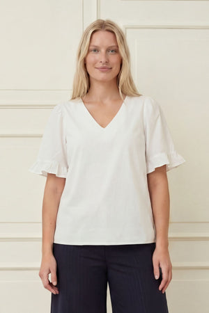 I SAY Sigga Flounce Blouse Blouses 100 White