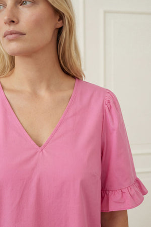 I SAY Sigga Flounce Blouse Blouses 550 Fresh Pink