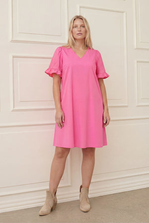 I SAY Sigga Flounce Dress Dresses 550 Fresh Pink