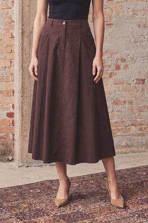 I SAY Sigga Long Skirt Skirts 356 Dark brown