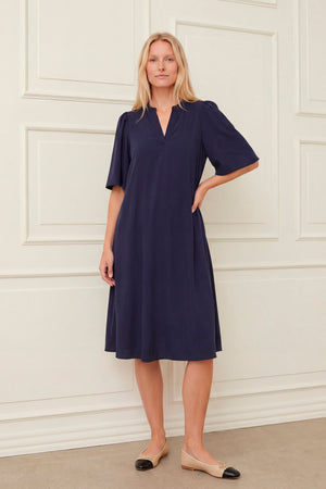I SAY Sigga Poplin Dress Dresses 640 Navy