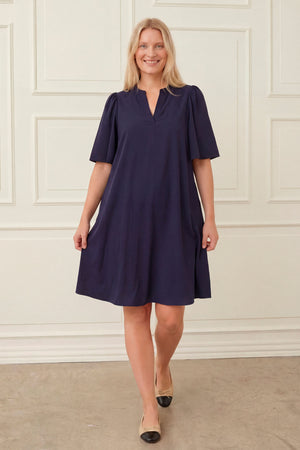 I SAY Sigga Poplin Dress Dresses 640 Navy
