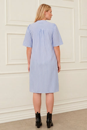 I SAY Sigga Poplin Dress Dresses N38 Light Blue/White Stripe