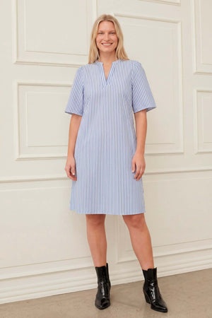 I SAY Sigga Poplin Dress Dresses N38 Light Blue/White Stripe