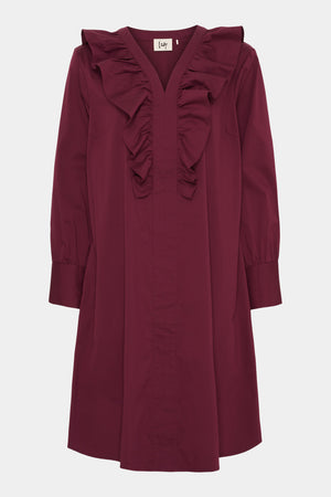 I SAY Sigga V-Flounce Dress Dresses 434 Wine