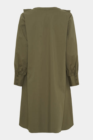 I SAY Sigga V-Flounce Dress Dresses 885 Khaki