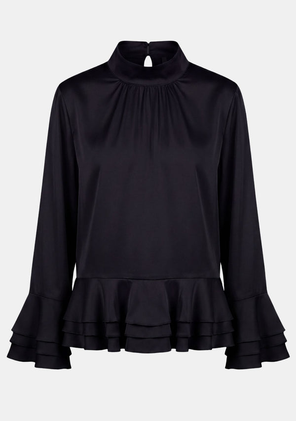 I SAY Steff Deco Blouse Blouses 900 Black