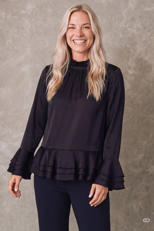 I SAY Steff Deco Blouse Blouses 900 Black