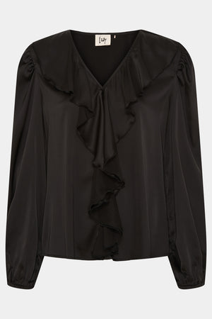 I SAY Steff Flounce Blouse Blouses 900 Black