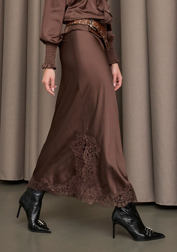 I SAY Steff Lace Skirt Skirts 356 Dark brown