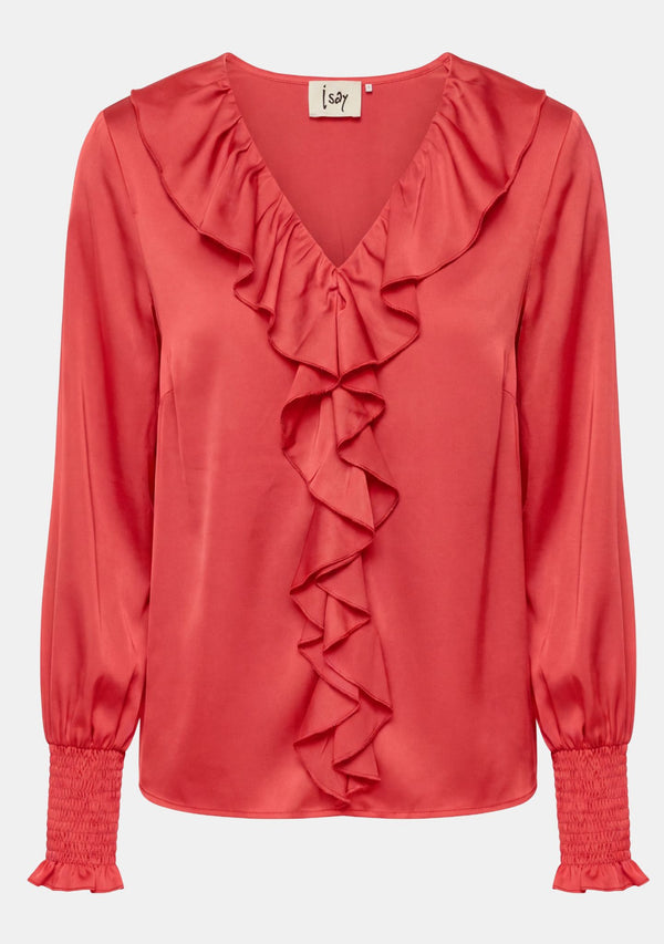 I SAY Steff Smock Blouse Blouses 404 Red