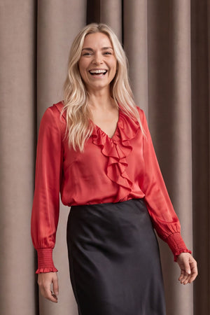 I SAY Steff Smock Blouse Blouses 404 Red