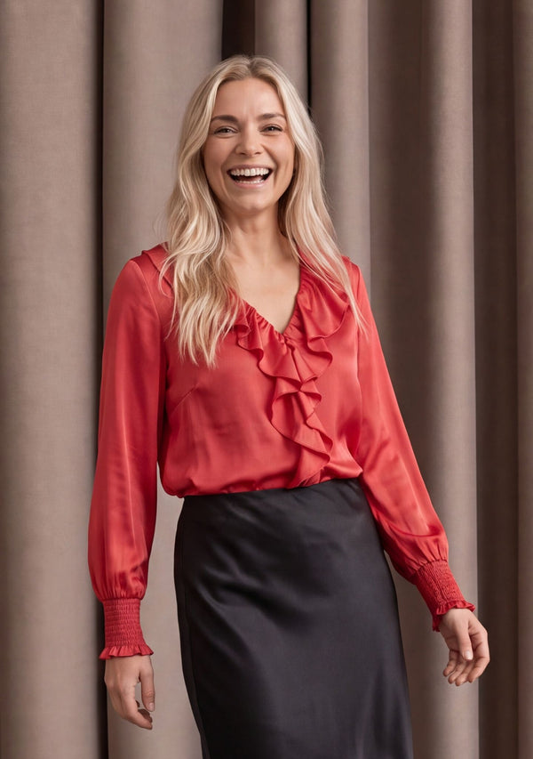 I SAY Steff Smock Blouse Blouses 404 Red