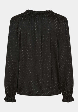 I SAY Tanna Shiny Blouse Blouses 900 Black