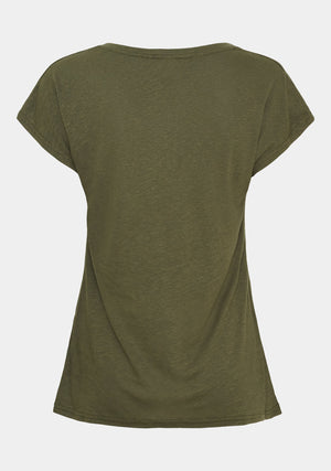 I SAY Tess V-Neck T-Shirt T-Shirts 885 Khaki