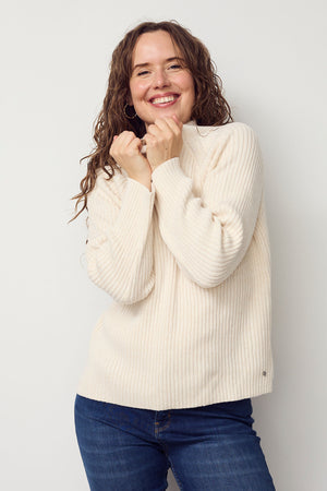 I SAY Tine Highneck Pullover Knitwear 172 Desert Melange