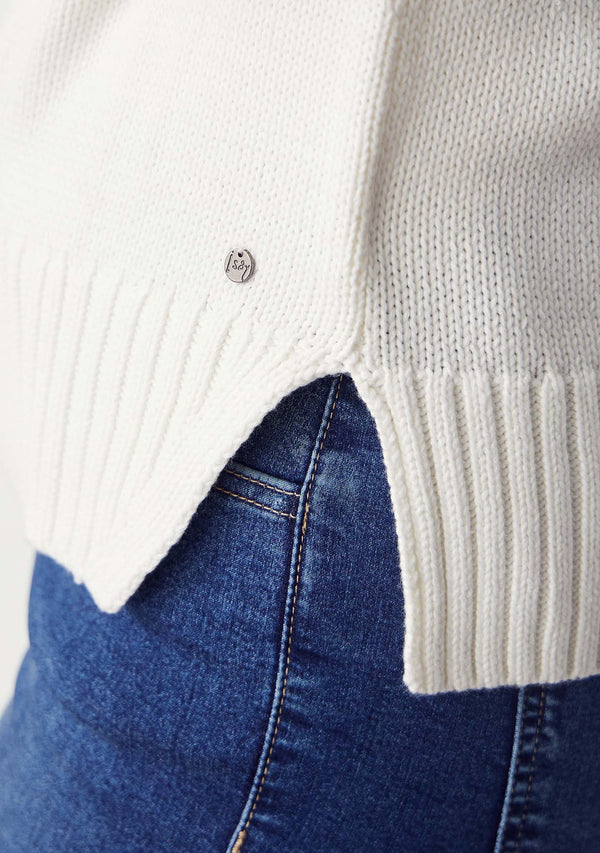 I SAY Tine Slit Pullover Knitwear 101 Broken White