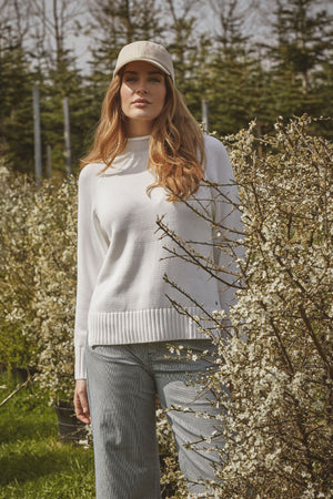 I SAY Tine Slit Pullover Knitwear 101 Broken White