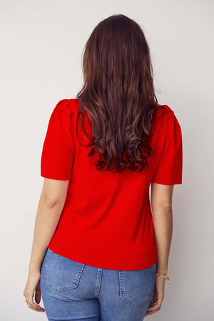 I SAY Tinni V-Neck T-Shirt T-Shirts 432 Fresh Red