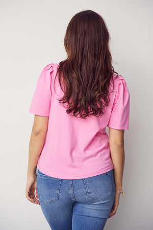 I SAY Tinni V-Neck T-Shirt T-Shirts 515 Hot pink