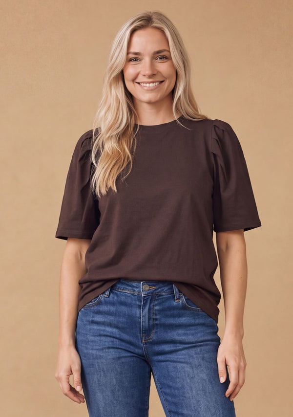 I SAY Tinni s/s T-Shirt Basics 356 Dark brown