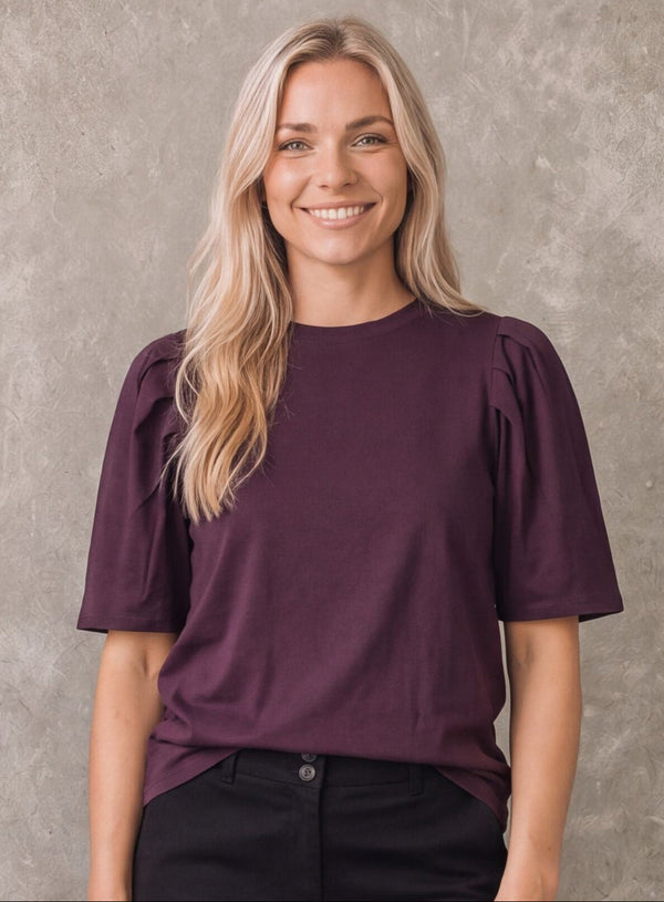 I SAY Tinni s/s T-Shirt Basics 419 Aubergine