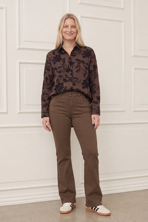 I SAY Toscana Flare Pant Pants 368 Taupe