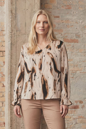 I SAY Venessa Blouse Blouses M11 Camel Drawing
