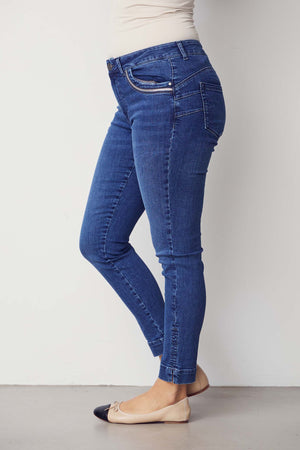 I SAY Verona Deco Jeans Pants 700 Mid Denim Wash