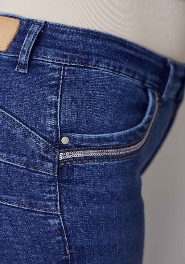 I SAY Verona Deco Jeans Pants 700 Mid Denim Wash