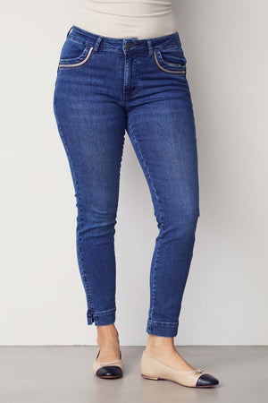 I SAY Verona Deco Jeans Pants 700 Mid Denim Wash