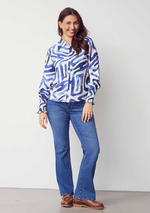 I SAY Verona Flare Jeans Pants 700 Mid Denim Wash