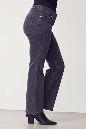 I SAY Verona Flare Jeans Pants 958 Dark Grey Wash