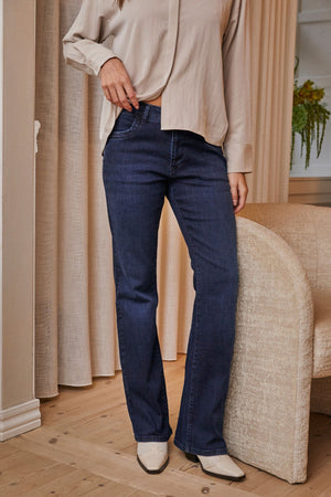 I SAY Verona Flare Jeans Pants K05 Dark Basic Wash
