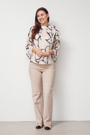 I SAY Vibse Deco Blouse Blouses M49 Contrast