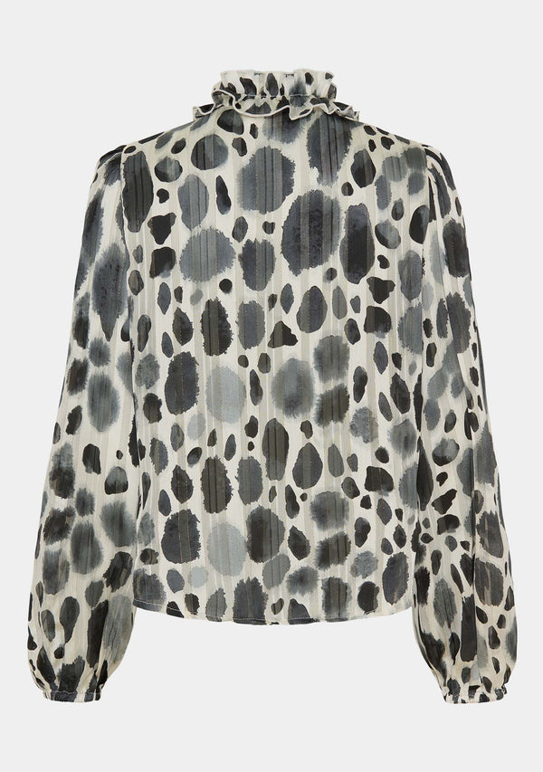 I SAY Vibse Ruffle Blouse Blouses M48 Grey Bomb