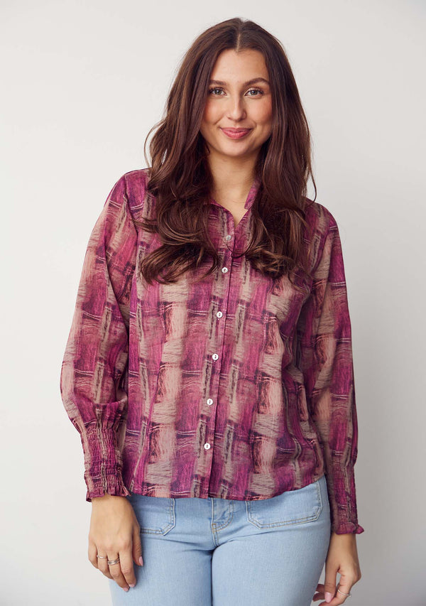 I SAY Vibse Shirt Shirts N04 Potato/Cerise Flow