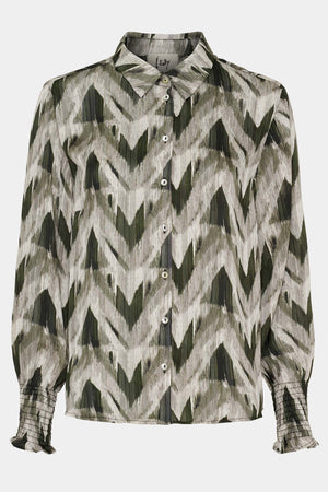 I SAY Vibse Shirt Shirts N11 Khaki ZigZag
